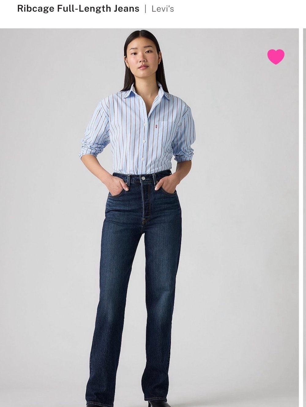 NWT Levi's Ribcage Straight Leg Women’s Jeans - Dark Indigo- Size 31 X 32